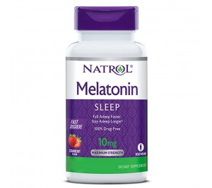 Melatonina 10mg - Natrol 60 comprimidos | Mastigável sabor morango