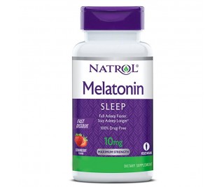 Melatonina 10mg - Natrol 60 comprimidos | Mastigável sabor morango